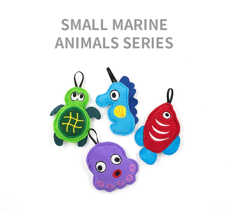 
OEM factory cute sea animals cat toy with organic catnip 