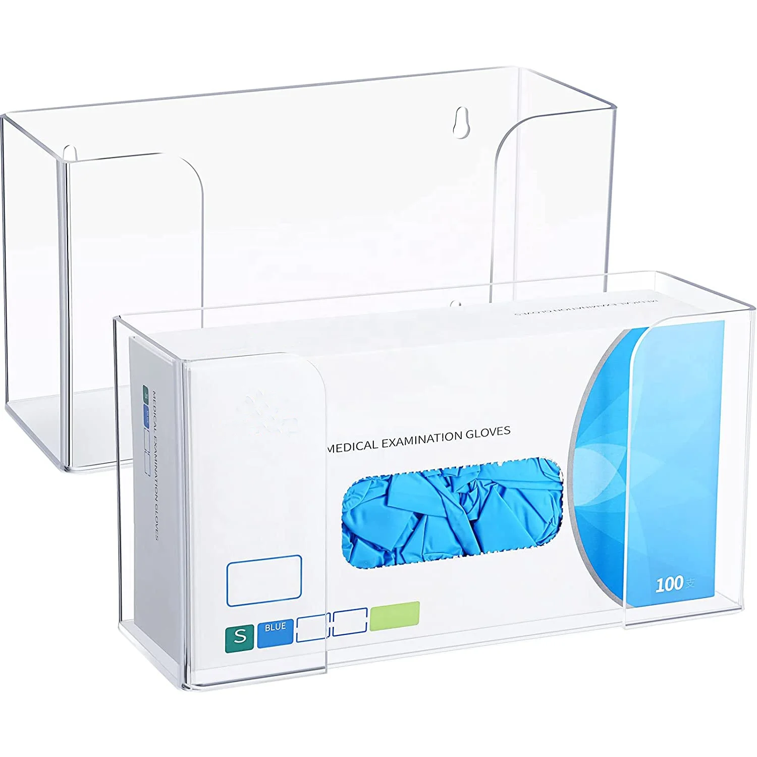 TSGG Hot Sales Wall Mount Floating Clear Single Acrylic Gloves Box Holder Mask Dispenser