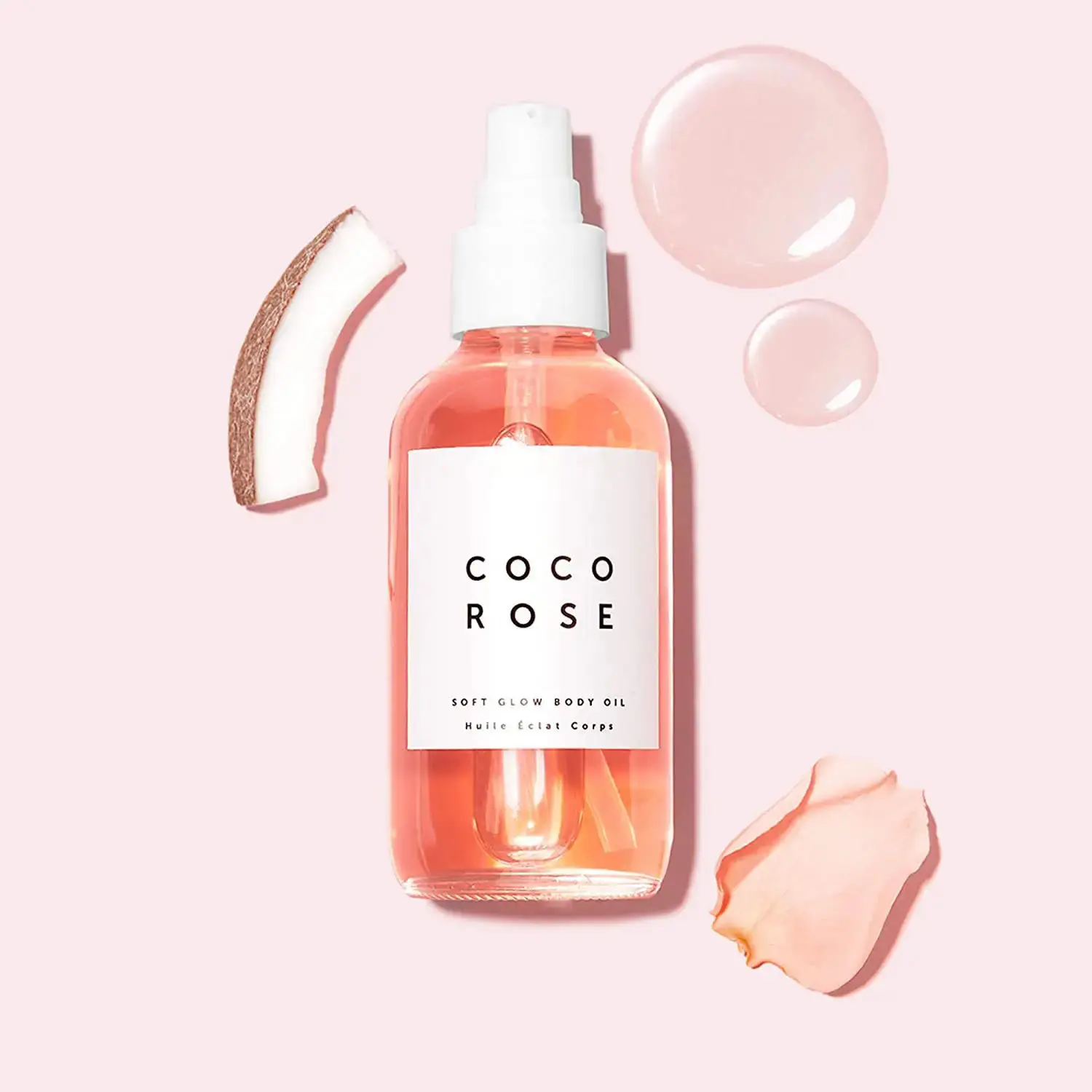 HANLINGER  Private Label Moisturizing Nourishing Smoothing Hydrating Lighting Rose Scent Coco Rose Body Glow Oil For Silky Skin
