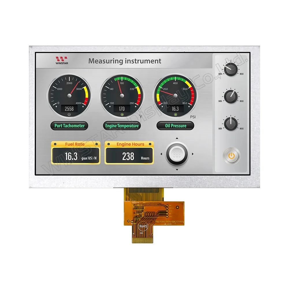 1024x600 Winstar 7 inch 1024600 High Brightness IPS TFT lcd Display module supporting  MIPI 1024x600