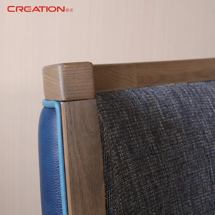 Cheap Hotel Furniture Italy Star Hotel Project Stainless Steel Base Rotating Deep Blue Genuine Leather Sofa Chair For Hotel