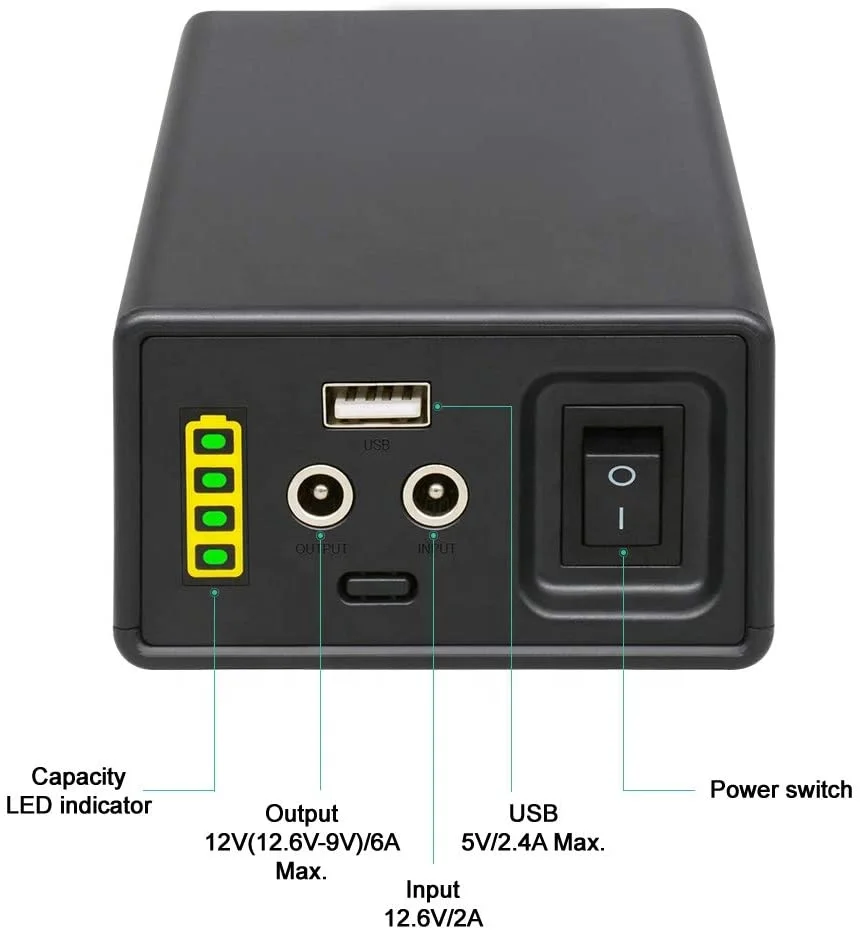 TalentCell 11.1V 12800mAh 142.08Wh Rechargeable Lithium Ion DC Power Supply Battery Charger For CPAP