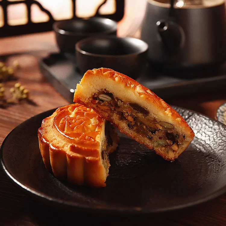 Mid-Autumn Festival Mooncake Mix Nuts  Gifts Box Moon Cake With High Quality Customized  Made in China