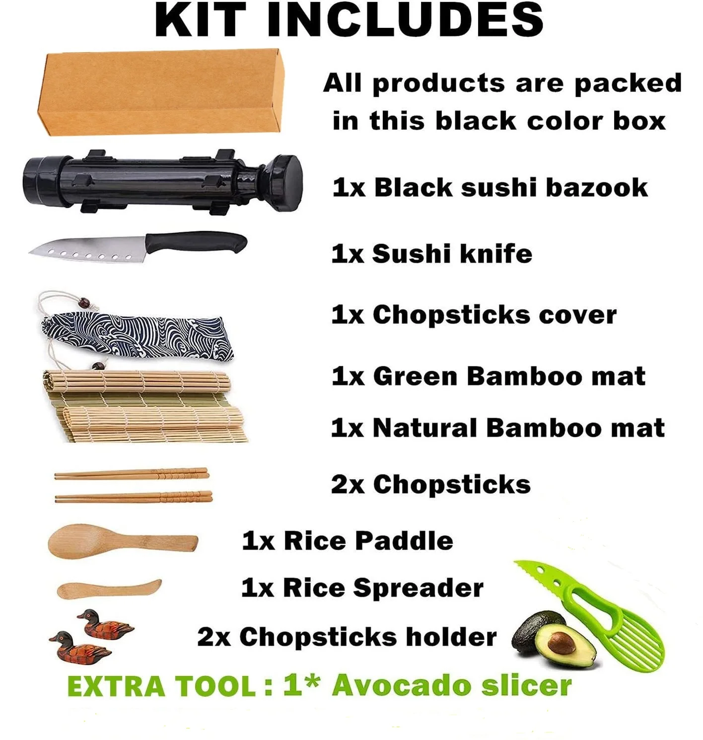 Hot Sale Eco-friendly Bamboo 14 Pcs Diy Sushi Tools Making Kit