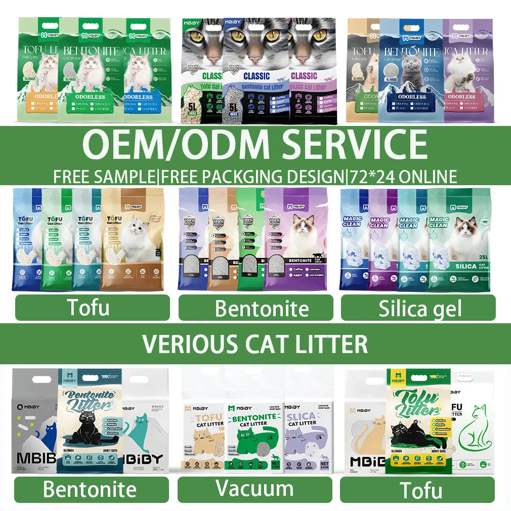 2024 New Trend OEM&ODM Factory Wholesale Clumping Clay Premium Cat Litter Tofu Cat Litter Dust Free Melt Water 6L Customization