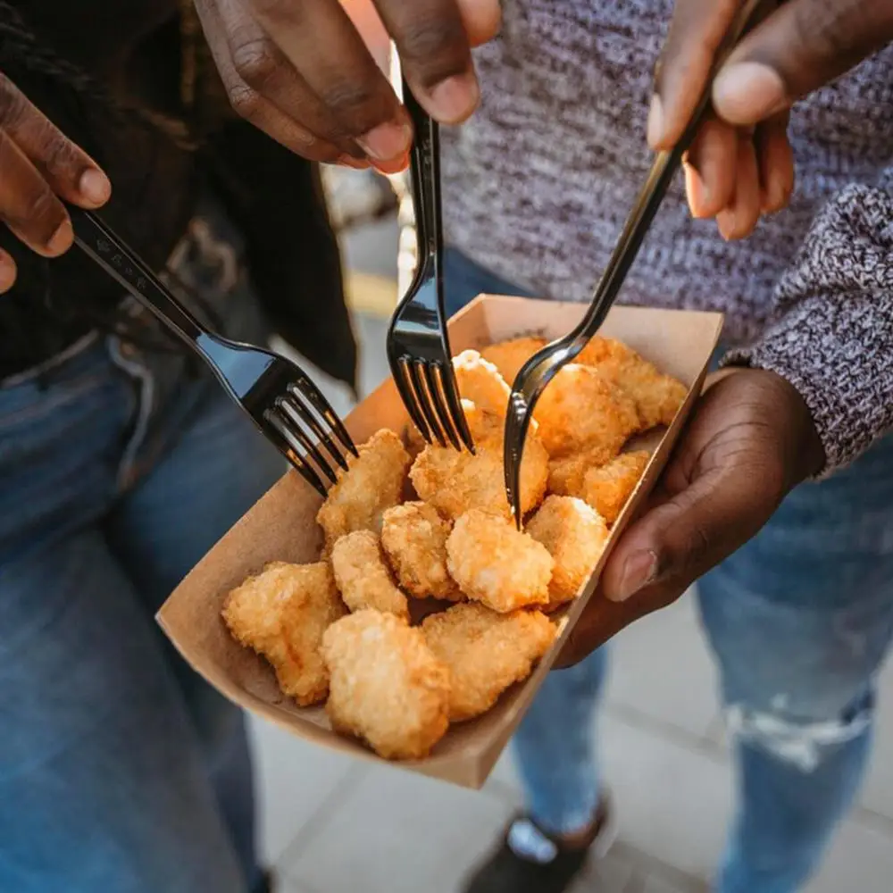 Custom food takeout delivery packaging korean disposable take away croissant lunch kraft paper sandwich box with window