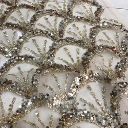 Оптовая продажа, высокое качество, серебряные блестки, позолота, Дубай, тюль, кружево для девочек, вечерние платья, ткань, пользовательские блестки, одежда, текстиль, сетка