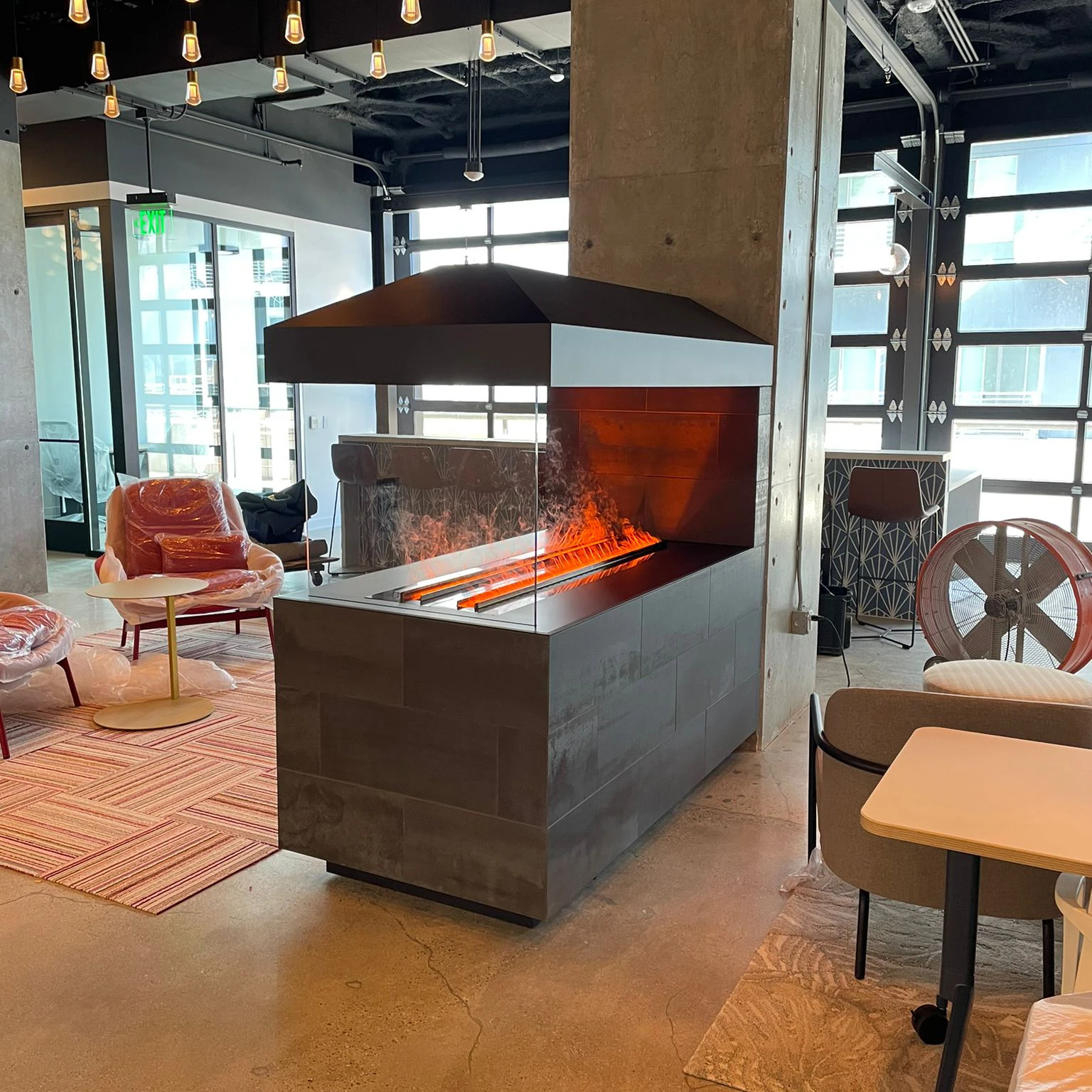 Water Vapor Steam Atomizing Mist Insert Intelligent Electric Fireplaces Neon Flame Decorative Led 3D Black Custom Eco-friendly