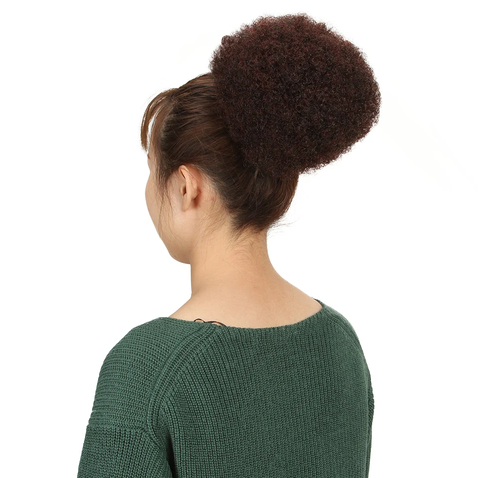Afro kinky bun Drawstring Ponytail clip on afro puff curly drawstring ties for ponytails 2020 synthetic ponytail hair extensions