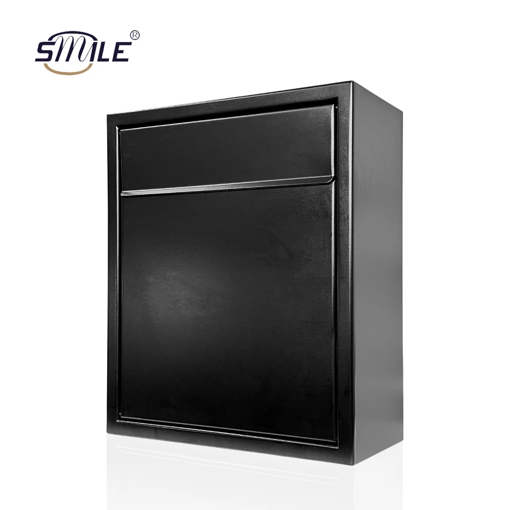 SMILE TECH wholesale Steel Post box Wall Mounted Letterbox with Copper Lock Cylinder Mailboxes Outdoor Modern