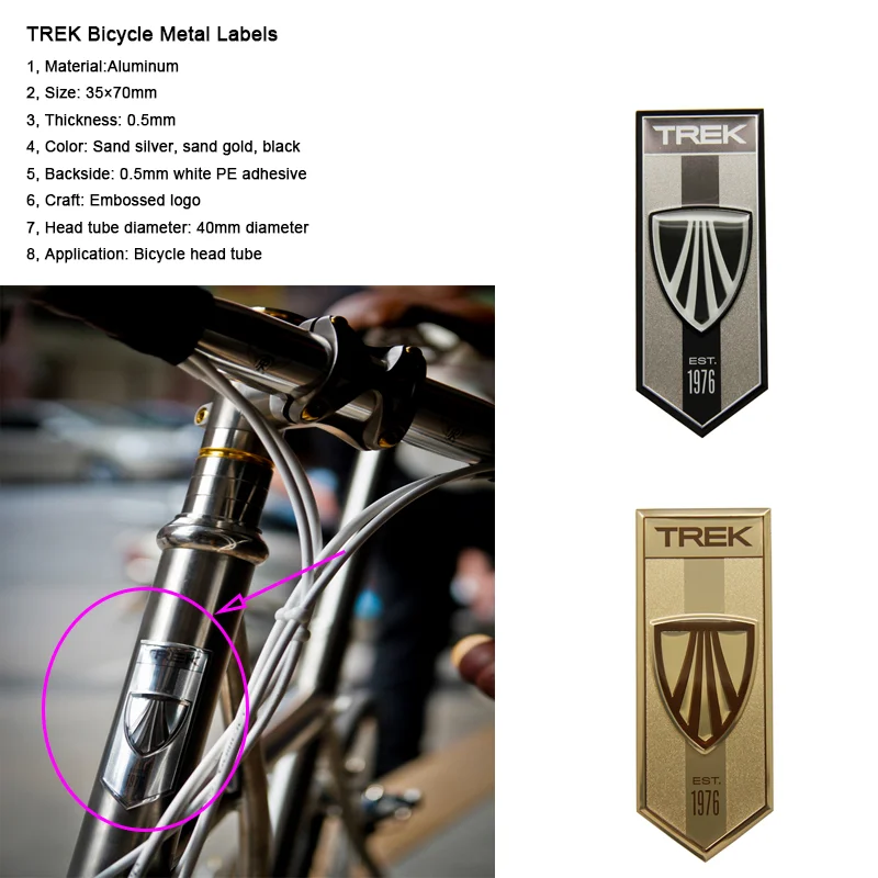 Custom new type design bike metal plate bike brand 3d logo sticker