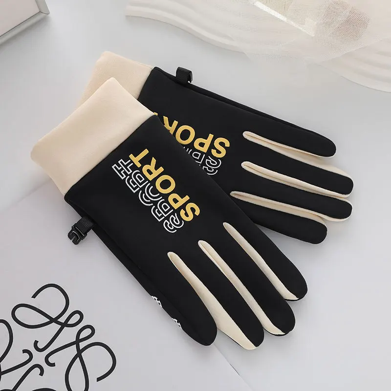 Fall Autumn Keep Warm Girl Man Female SPORT Outdoor Cycling Driving Anti Slip Flip Cute Screen Touch Windproof  Winter Gloves
