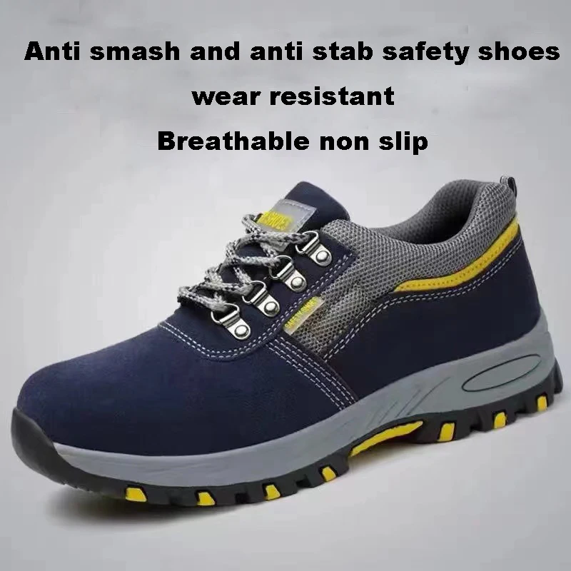 SAFETY BLAZERS Hot Selling GENUINE LEATHER Leather Anti Smashing Steel Toe Men Work Safety Shoes