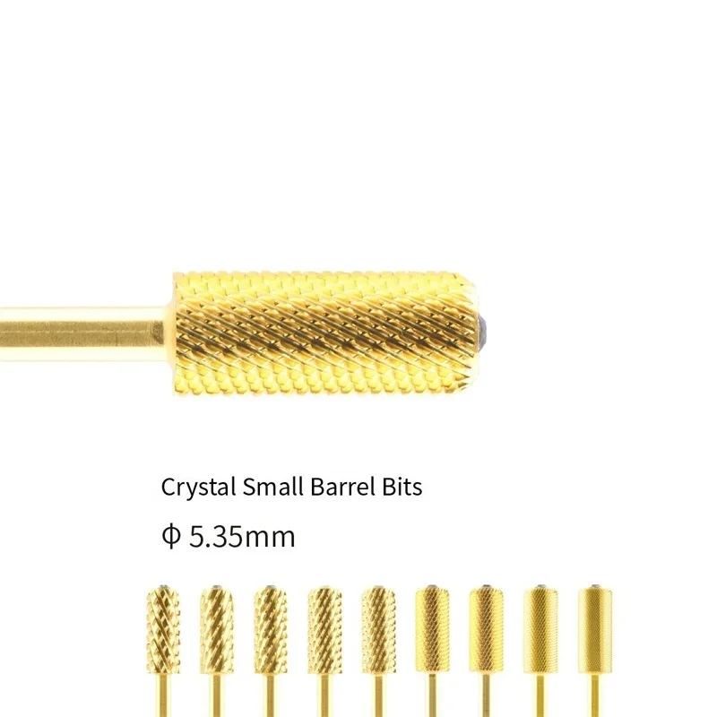 5.35mm crystal small barrel bit-diamond carbide nail drill bits high quality nail art accessories and tools
