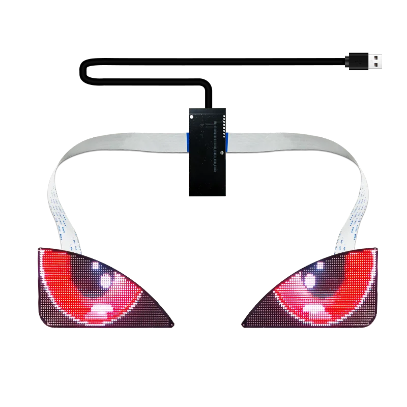 led smart eyes animated display car led eyes eagle screens smart app control 3d loy eyes panel led for car backpack advertising
