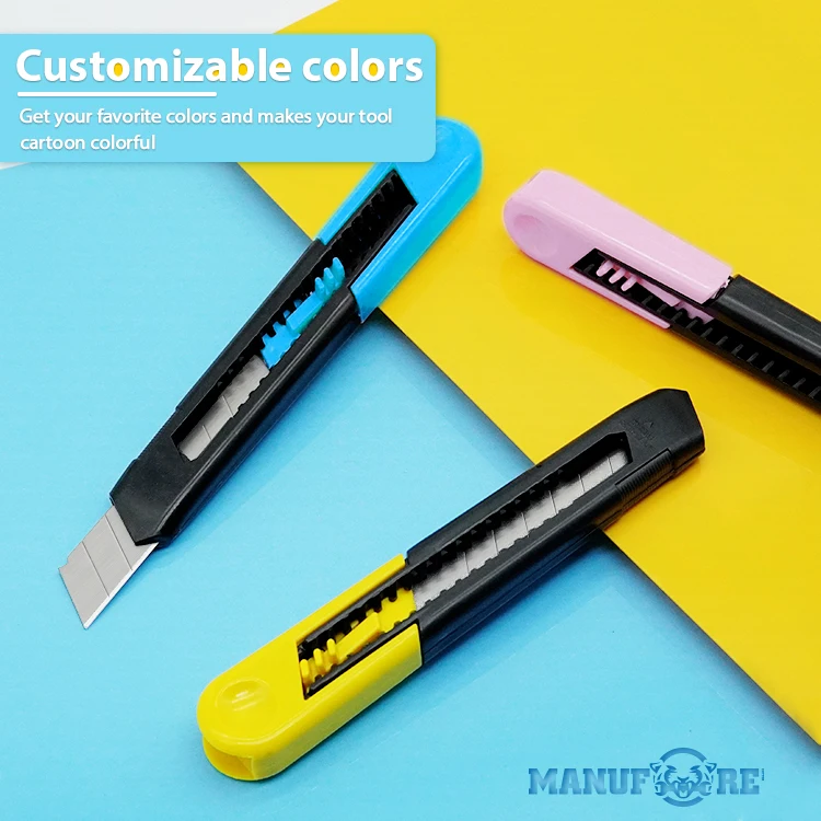 economic cutter plastic case utility knife snap-off knife box opener 18mm