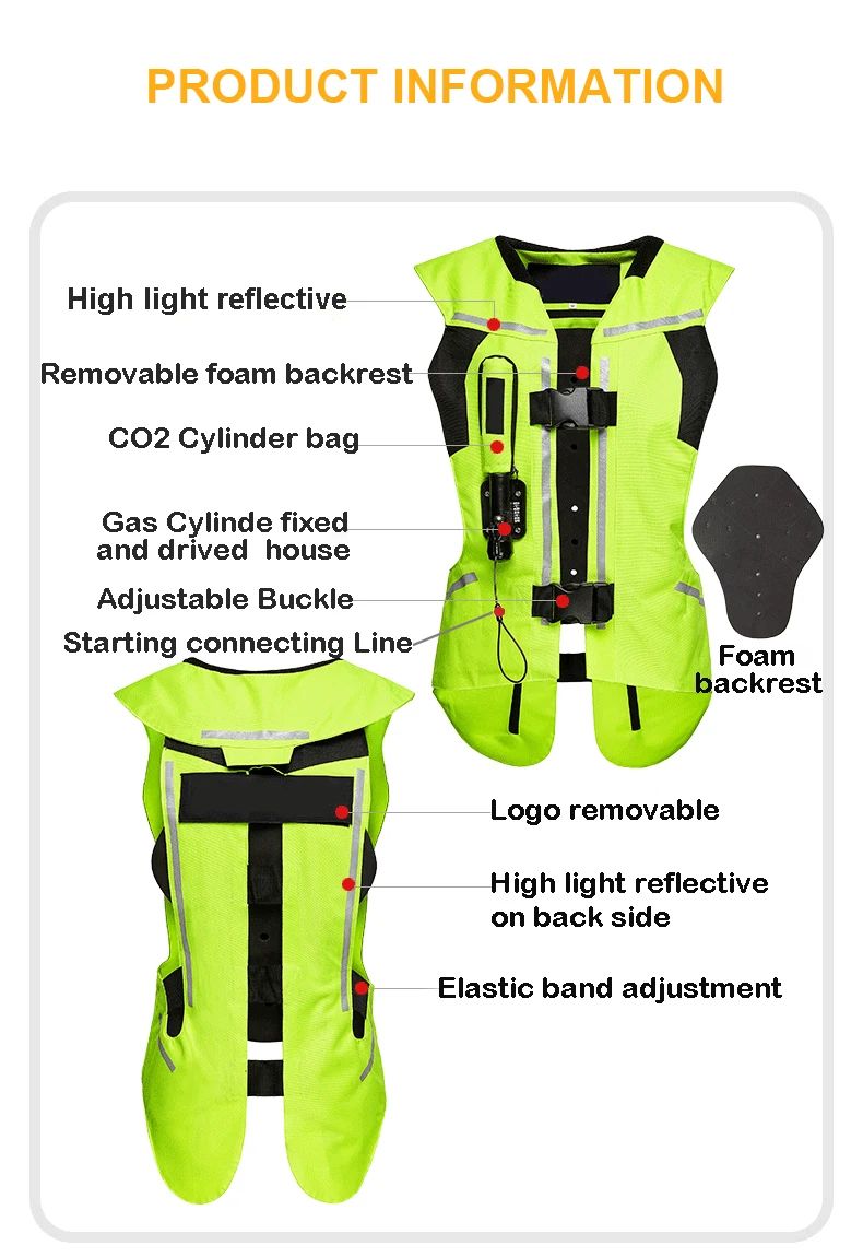 Latest Auto Racing Sportswear motorcycle Airbag vest Jacket for riders with neck air bag system