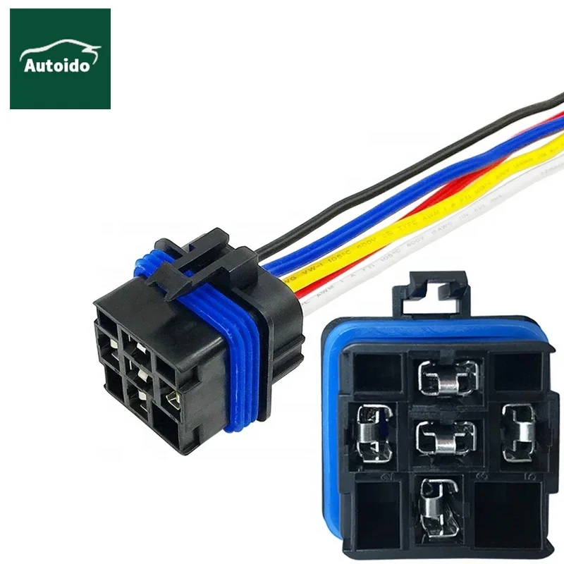 24 V DC 40/30 AMP Водонепроницаемый реле и страховочным поводком Heavy Duty 12 AWG Луженая медная проволока 5-контактный разъем стиль