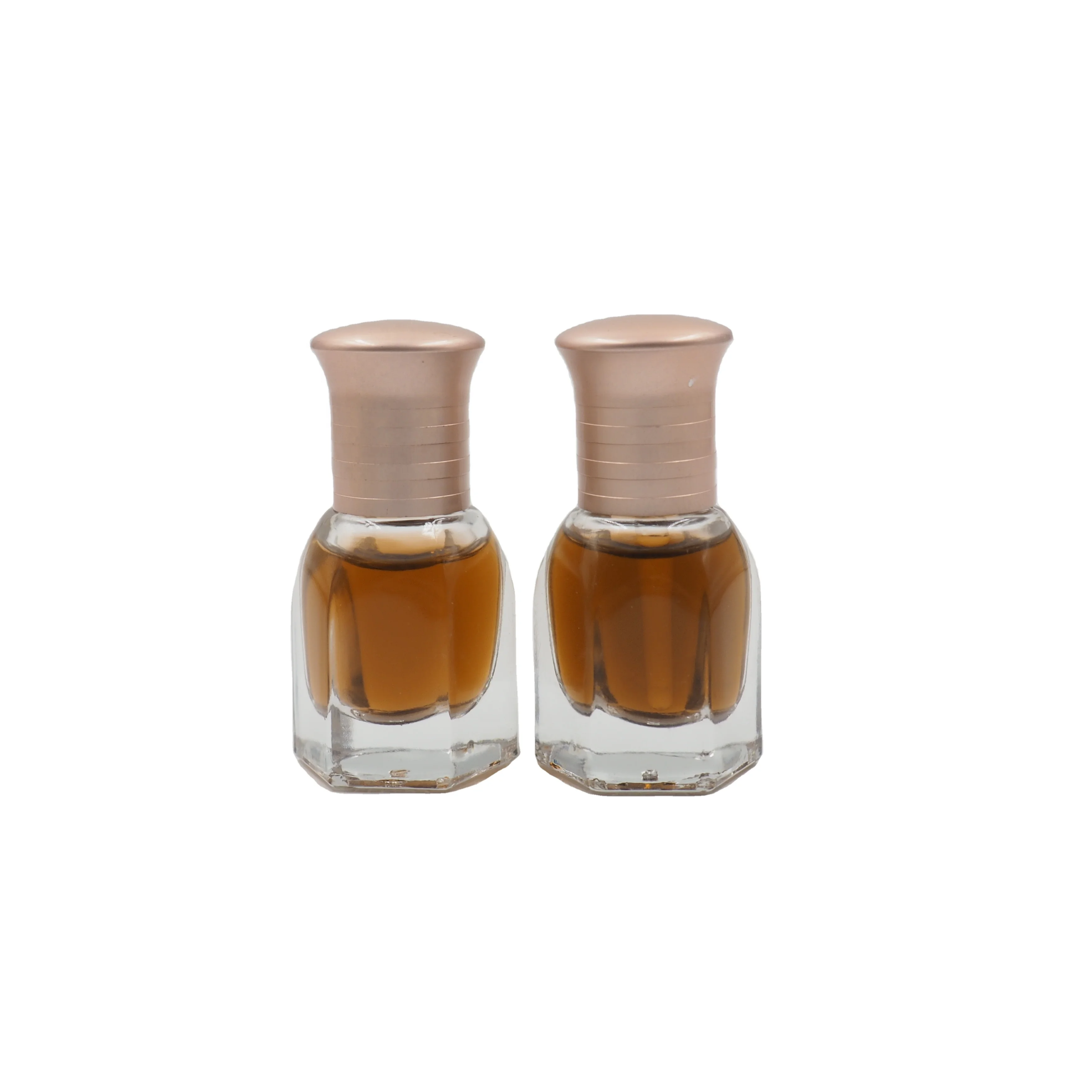 Wholesale 3ml 6ml 12ml Custom Logo Oud Oil Hexagon Fancy Attar Tola Glass Bottle for OUD Oil