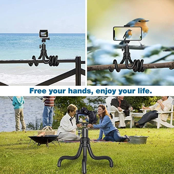 Camera Tripod Selfie Stand Flexible  Remote Shutter Sponge Octopus Mini Tripod
