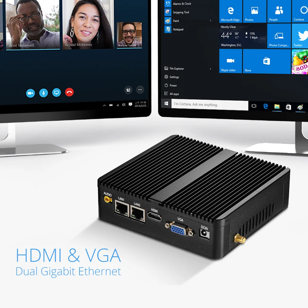  Мини-ПК XCY без кулера настольный компьютер N2830 J1900 i3 4010U i5 4200U NUC с двойным RS232 и двойной Lan
