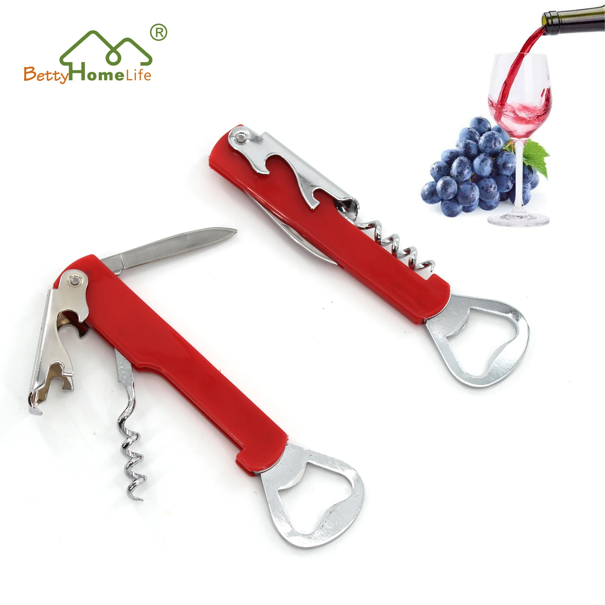 Professional Waiters Corkscrew Wine Opener Stainless Steel All-in-one Wine Key Bottle Beer Opener and Foil Cutter