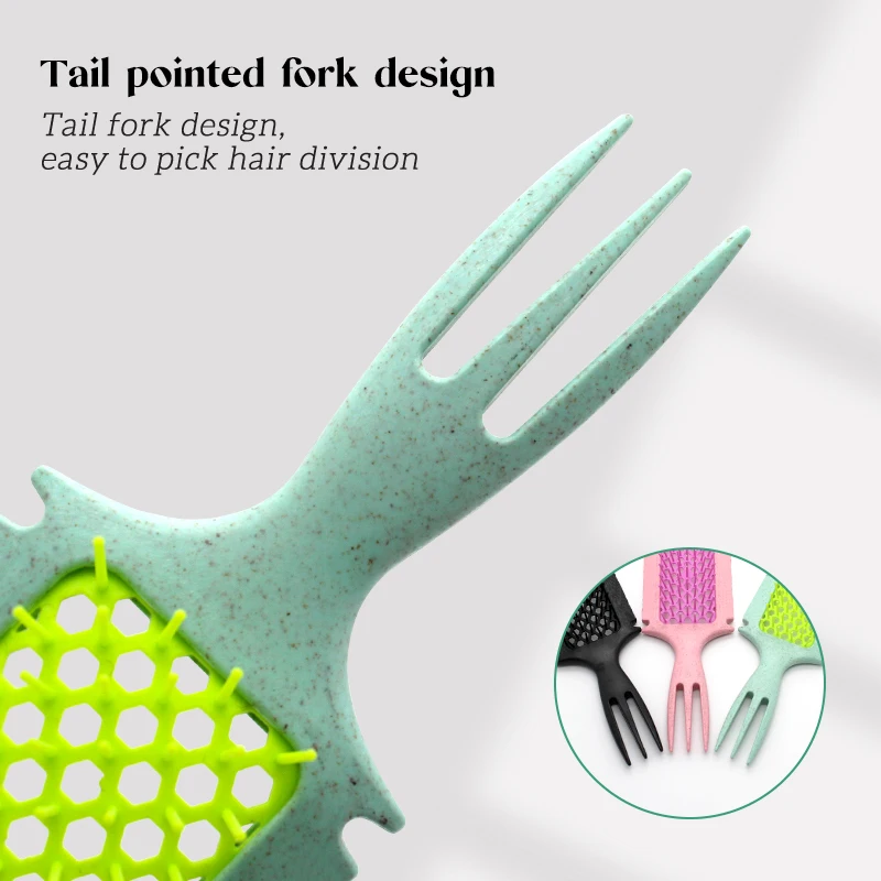 Custom3 In 1 Detangling Parting Curly Hair Defining Hairbrush Anti Static Curl Define Styling Brush For Curly Hair