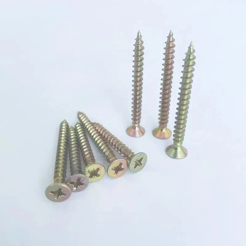 Yellow Zinc Coated square Drive Countersunk Flat Head 65mm Chipboard-screw Phil Long Self Tapping Wood Screw for Furniture