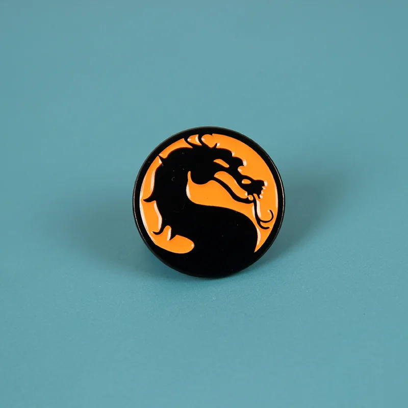 Movie Mortal Kombat Symbol Dragon Metal Badge Enamel Brooch Pins for Fans Gift