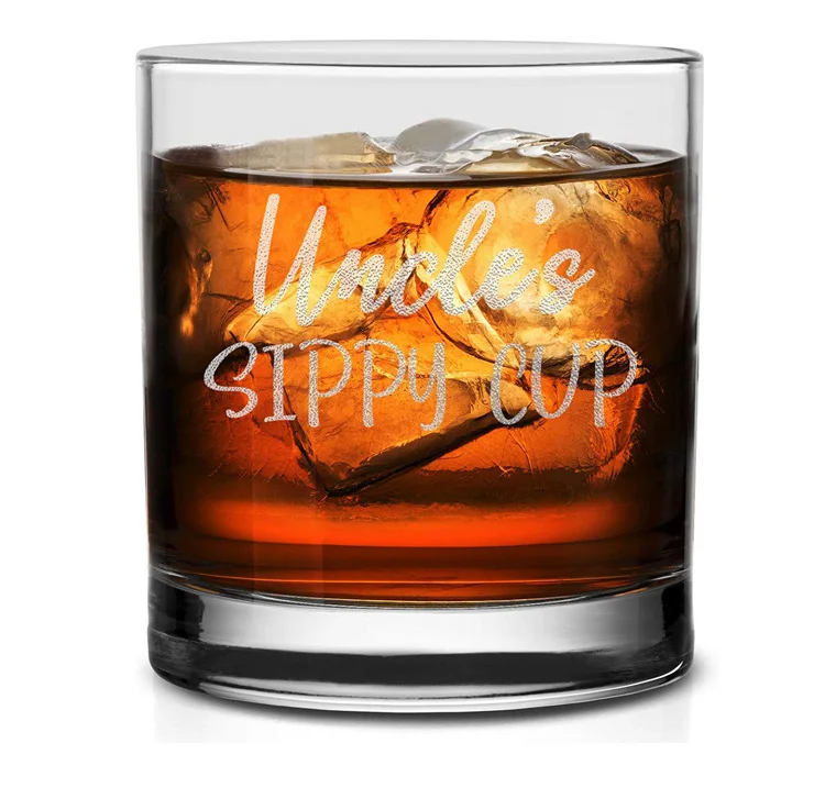 Old Fashioned Customizable Etched 10 oz Double Cocktail Rock Glass Whiskey Tumbler for Men Gift
