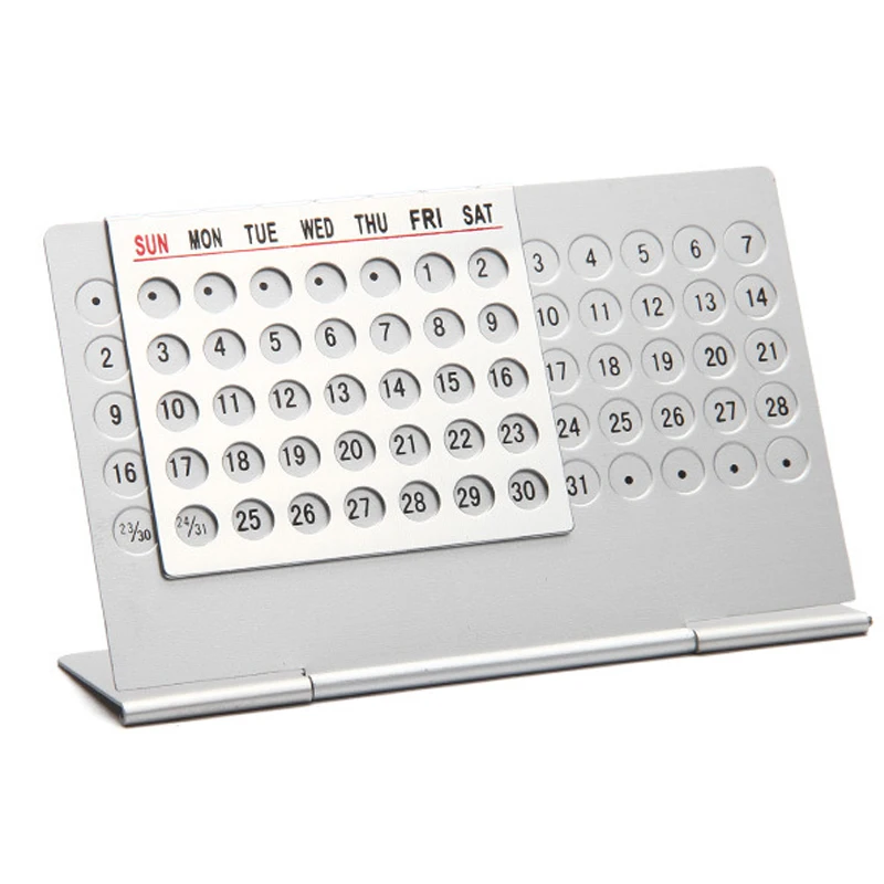 
Aluminum Perpetual Desk Calendar 2021 