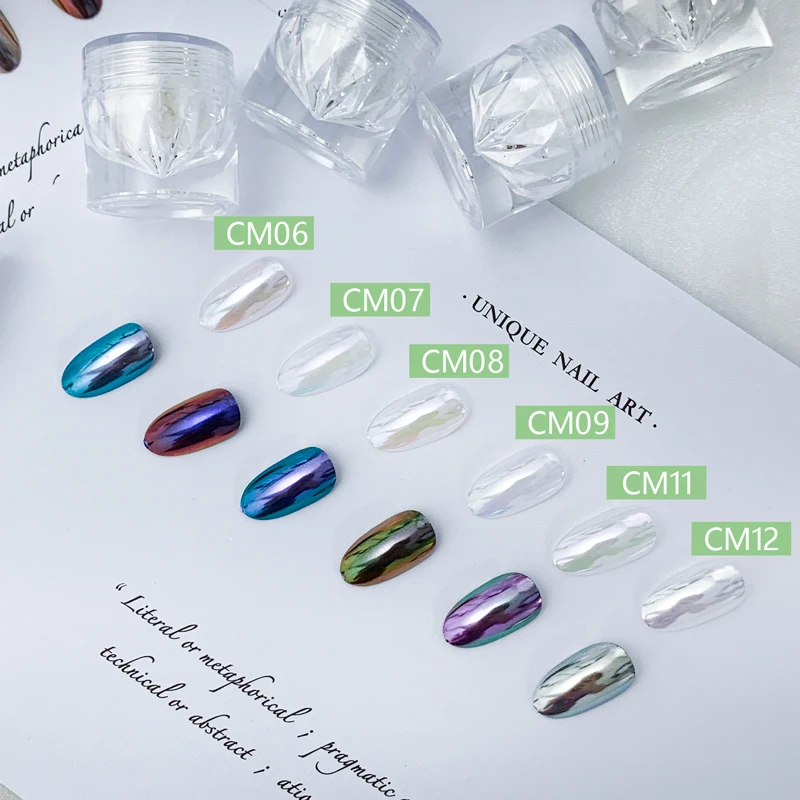 Wholesales pigment in bulk rainbow color nail powder chrome aurora pigments for artworks