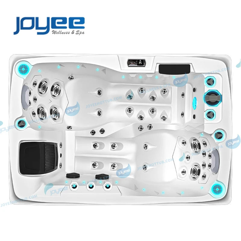 JOYEE white acrylic 2 person balboa gecko control system outdoor balcony mini massage spa