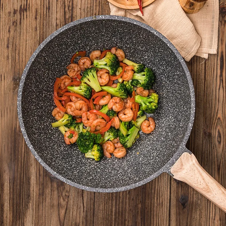 Best Price Superior Quality Carote 30Cm Wok Pan Die Casting Aluminum Cookware Non Stick Coating Wok For Induction Cooker