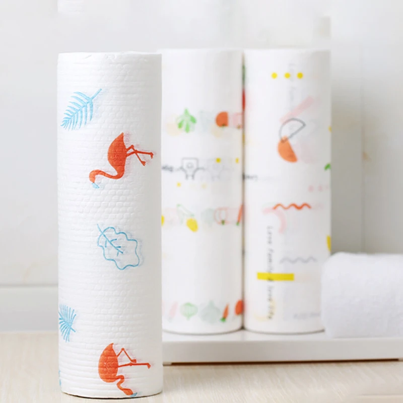 Wholesale high quality printing cleaning cloth disposable nonwoven rolls kitchen rag