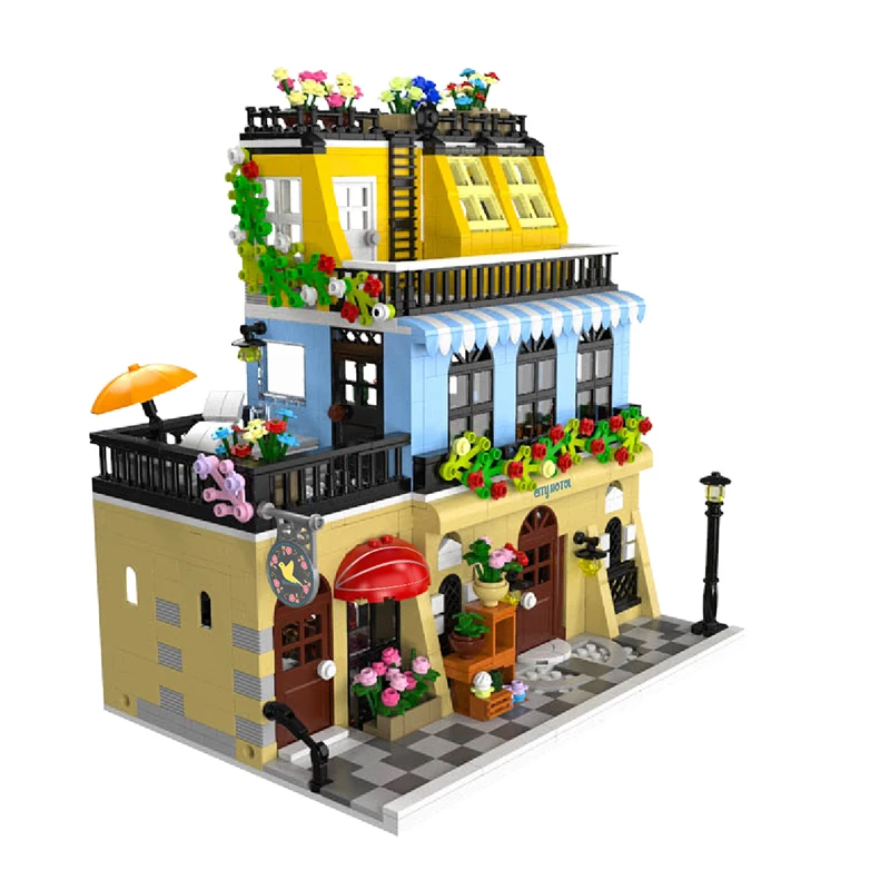 City Hotel Street View Model Building Blocks Sets Plastic Building Bricks Sets Kids Toy Gift