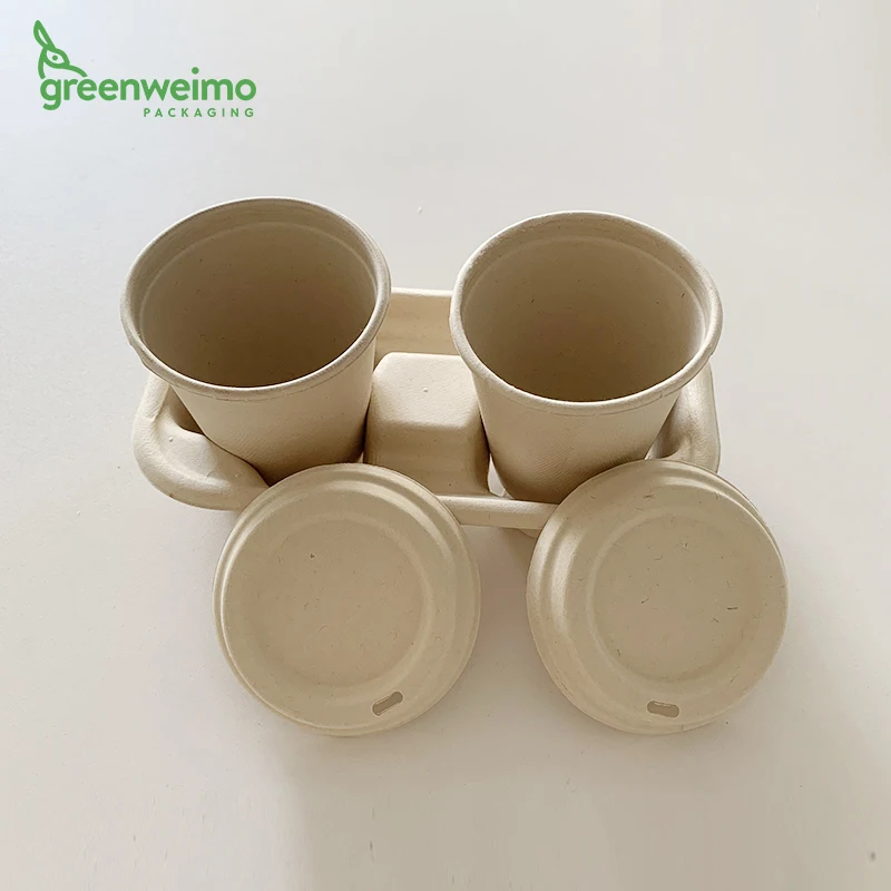 Disposable bagasse sugarcane pulp cup lid sugar cane bagasse ice cream cups and lids