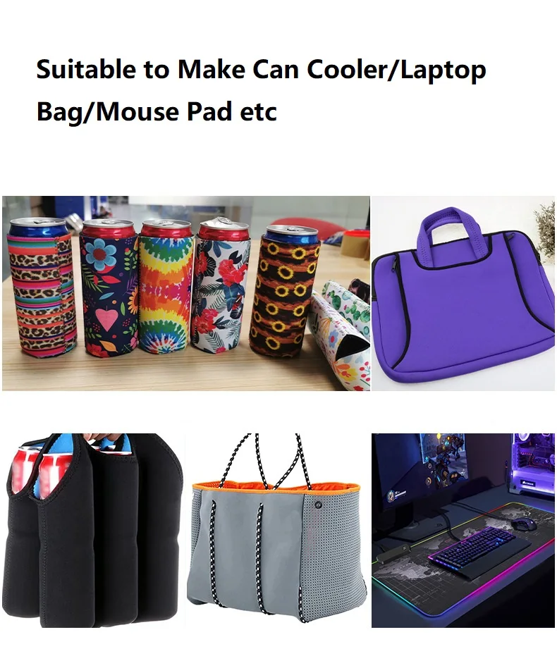 3mm 4mm 5mm 7mm Blank Sublimation SBR Elastic Neoprene Fabric Material For Can Cooler Bag