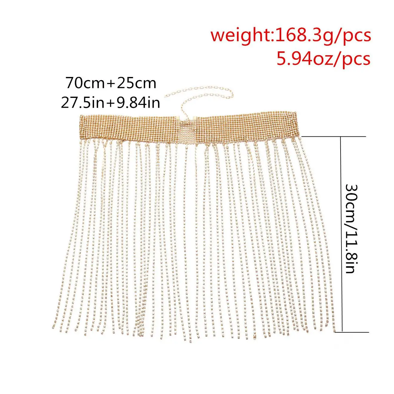 
Sexy Personality Fashion Summer Waist Body Chain Garments And Jewelry Super Flash Drill Multi-Layer Tassel Waist Chain Jewelry 