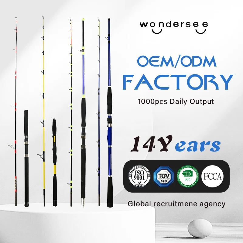 HYD OEM/ODM High quality carbon Heavy boat fishing rod trolling fishing rod saltwater big game sea slow fast jig fishing rod