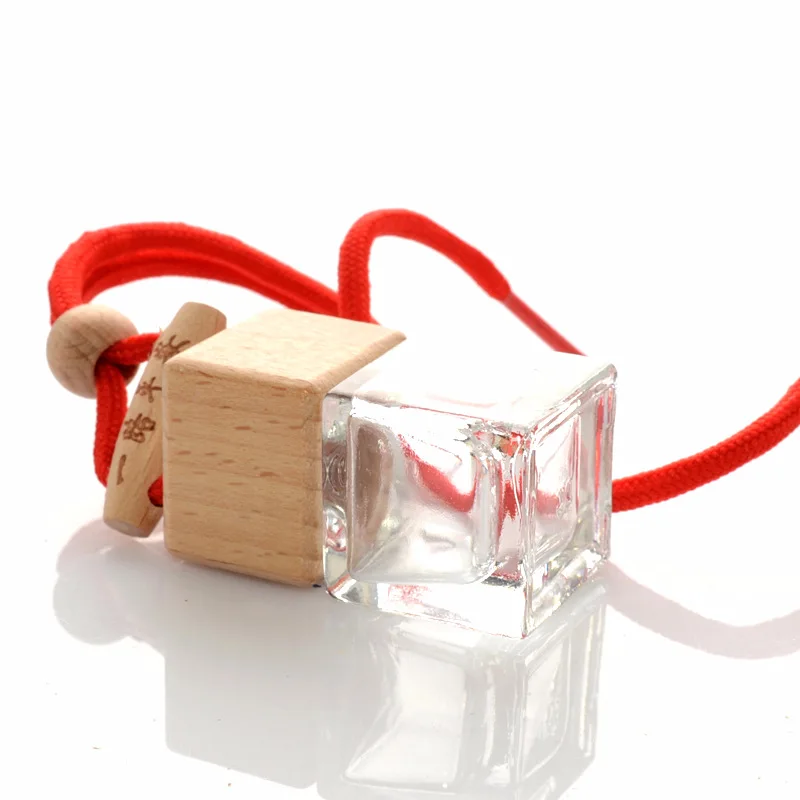 5ml square empty wooden car perfume