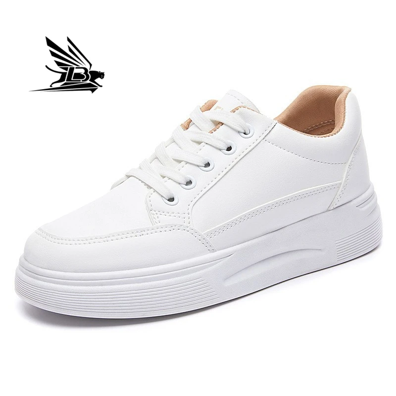 Thick-soled small white shoes women  spring new fashion white student round toe sneakers sports casual shoes