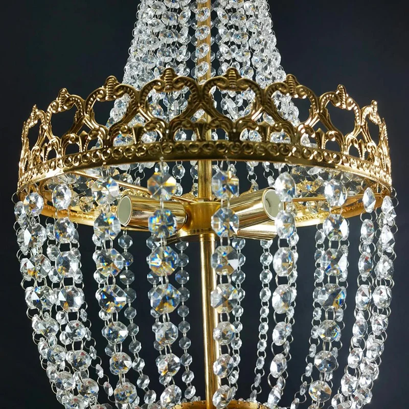 Crown Wedding Chandelier Pendant Lights Luxury Gold Led Chandeliers Ceiling Decor