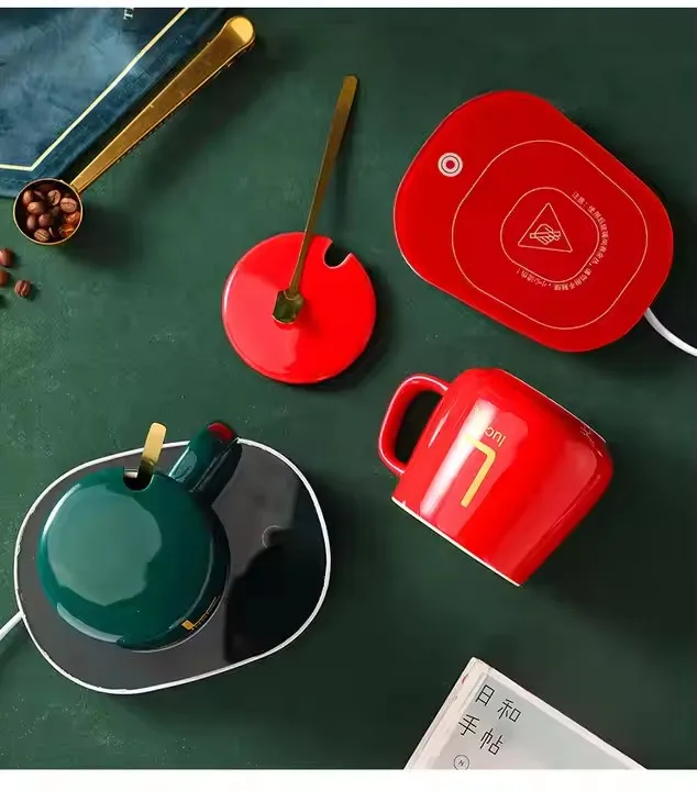 Auto On Off Gravity Induction Mug Office Desk Use Candle Warmer Heating Plate Smart Coffee Cup Warmer Set Thermostatic Cup