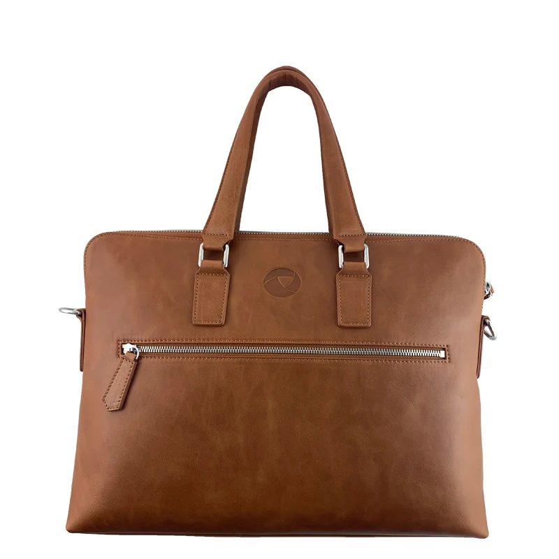 Vintage Business Computer Bag Laptops Genuine Leather Briefcase For Men