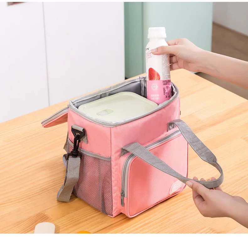 Thickened round lunch box bento bag high square insulation bag portable ice bag outdoor