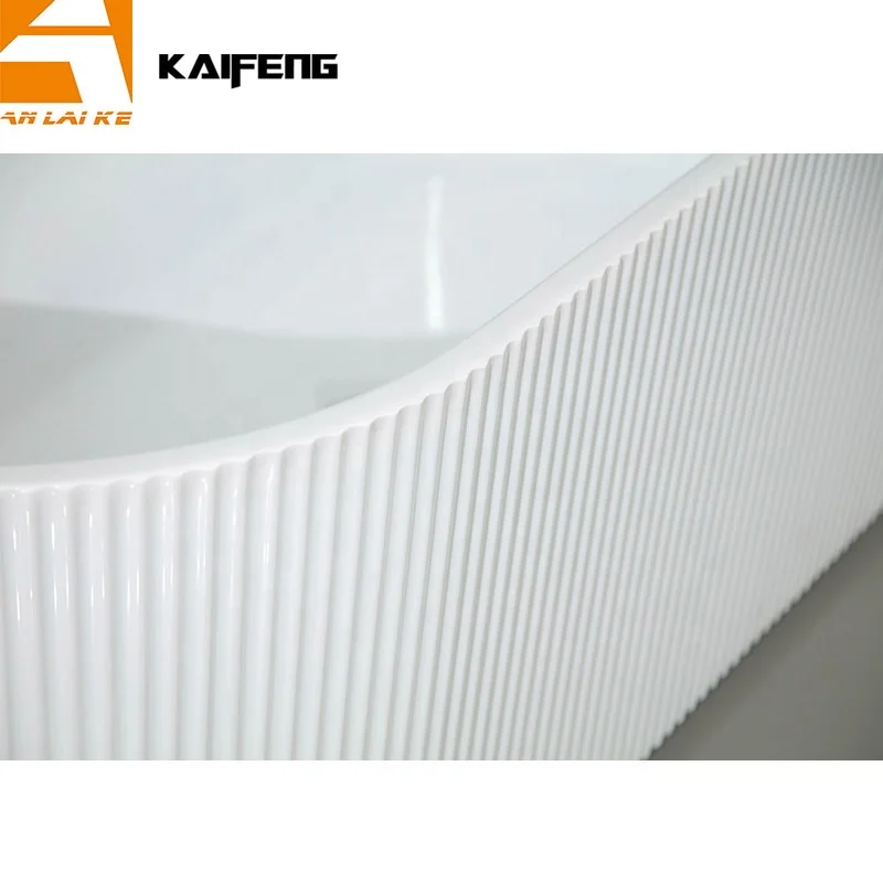 UPC Lucite акриловая отдельная Ванна для отеля рифленая ванна высокая глянцевая белая KF-715B-H