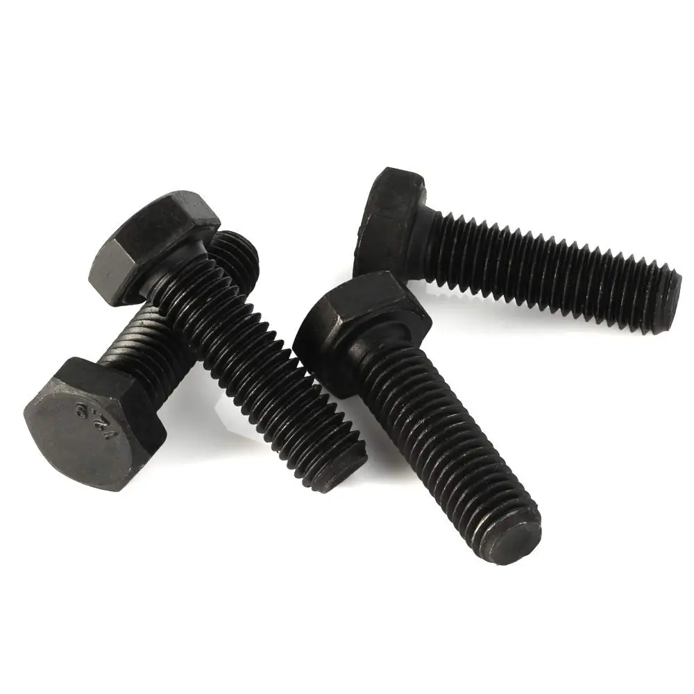 DIN933 M10-1.5 x 30mm Hex Bolts 12.9 Grade Alloy Steel Black Oxide Finish Full Thread Coarse Thread UNC