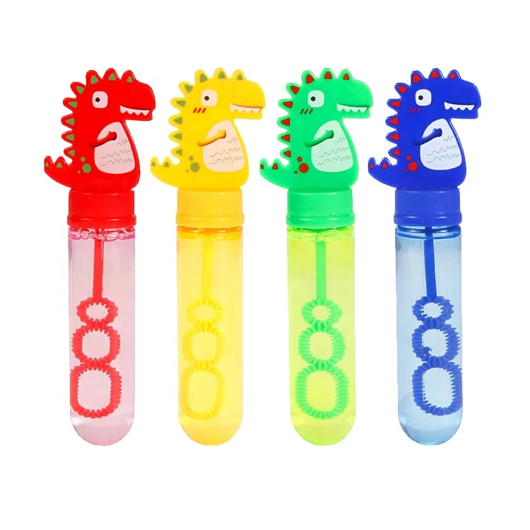 Kids summer outdoor toy Cartoon mini dinosaur bubble wands colorful animals bubble toys