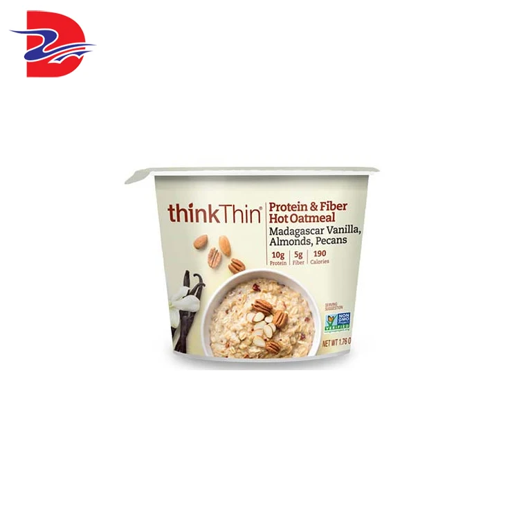 Индивидуальная пластиковая тарелка с двойными стенками для напитков, печать для маффинов, овсянки, одноразовая упаковочная бумажная тарелка